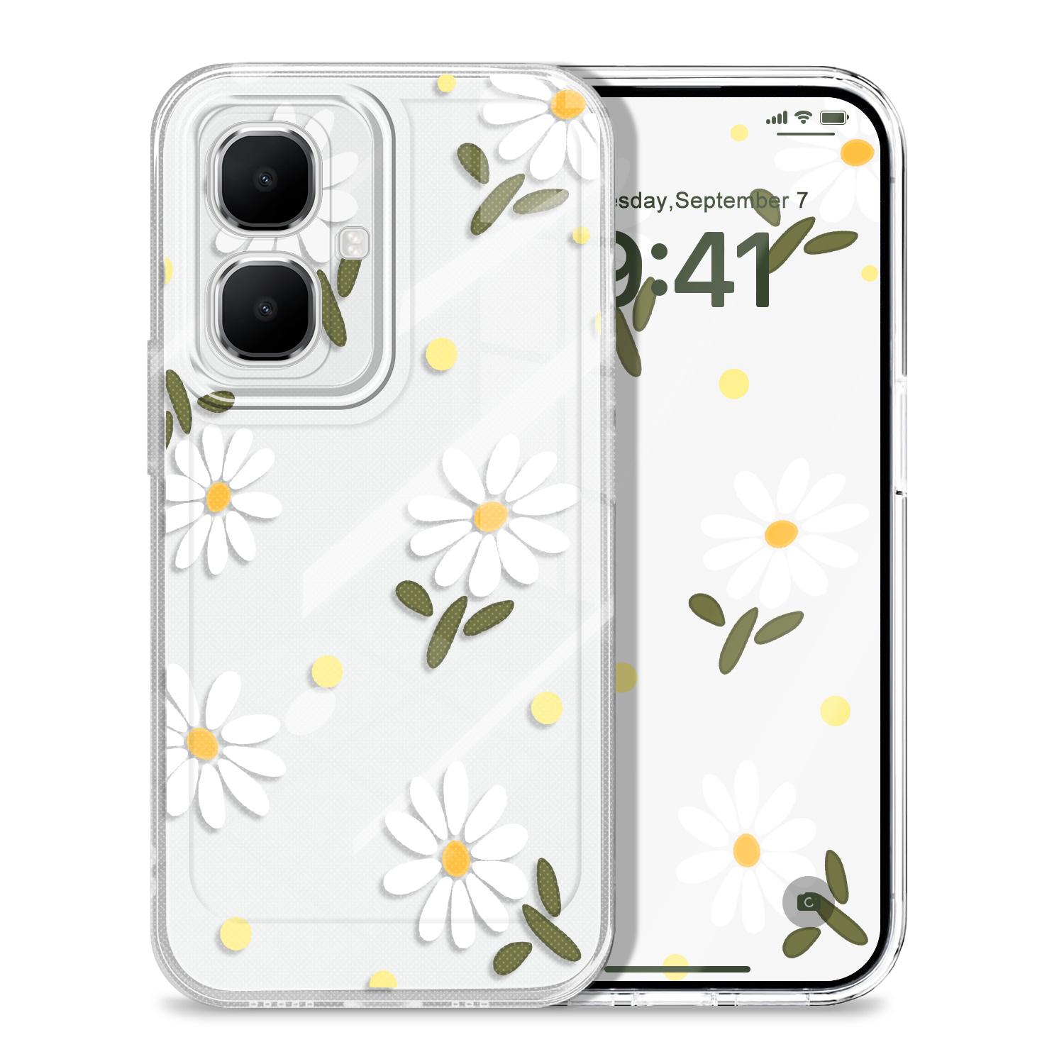 

Graceful Daisies Transparent Phone Case For Infinix Smart 10 9 8 7 6 5 Soft TPU Cover Infinix Smart 10