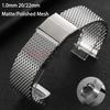 Mailänder Armbänder für Omega 20mm 22mm Armband für Seiko Armband 1,0mm Matt Poliertes Netzarmband Edelstahl-Armband