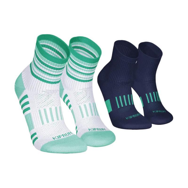 

DECATHLON KIPRUN Полосатые контрастные жаккардовые детские носки до середины голени, 2 пары для детей 35-37