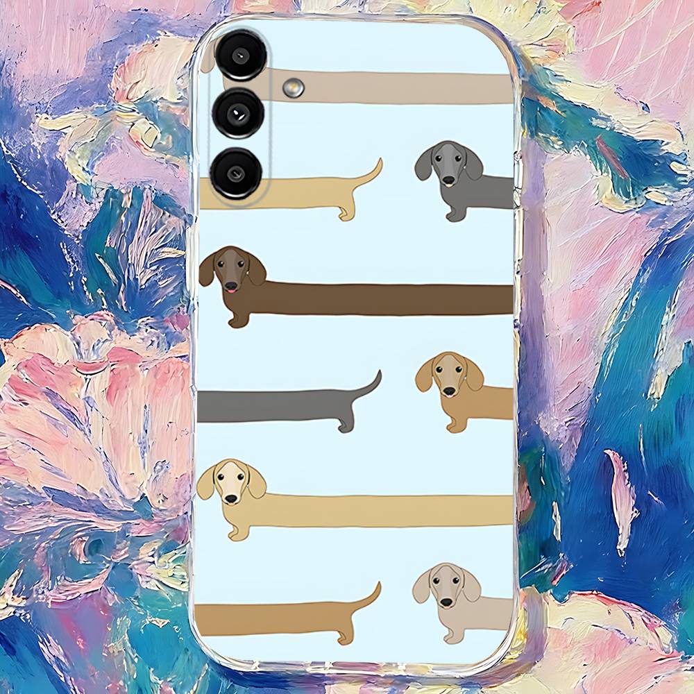 Animal Dachshund Dog Cute Shockproof Clear Case For Samsung Galaxy S30,S25,S24,S23,S20,S21,S22,S10,5G,FE,lite,PIus Cover