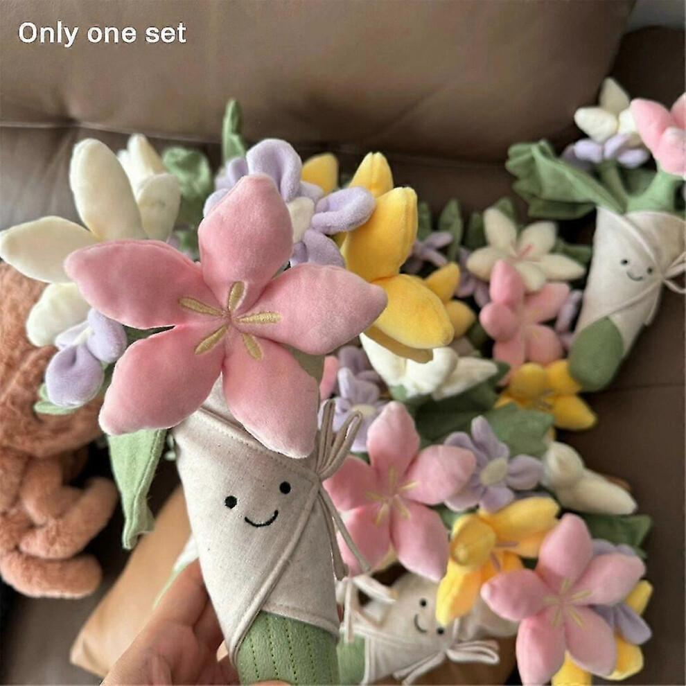 Fiori di Peluche Giocattoli di Peluche Bouquet Bambola Cartone Animato Cuscino Imbottito Regalo per Compleanno Giorno della Laurea