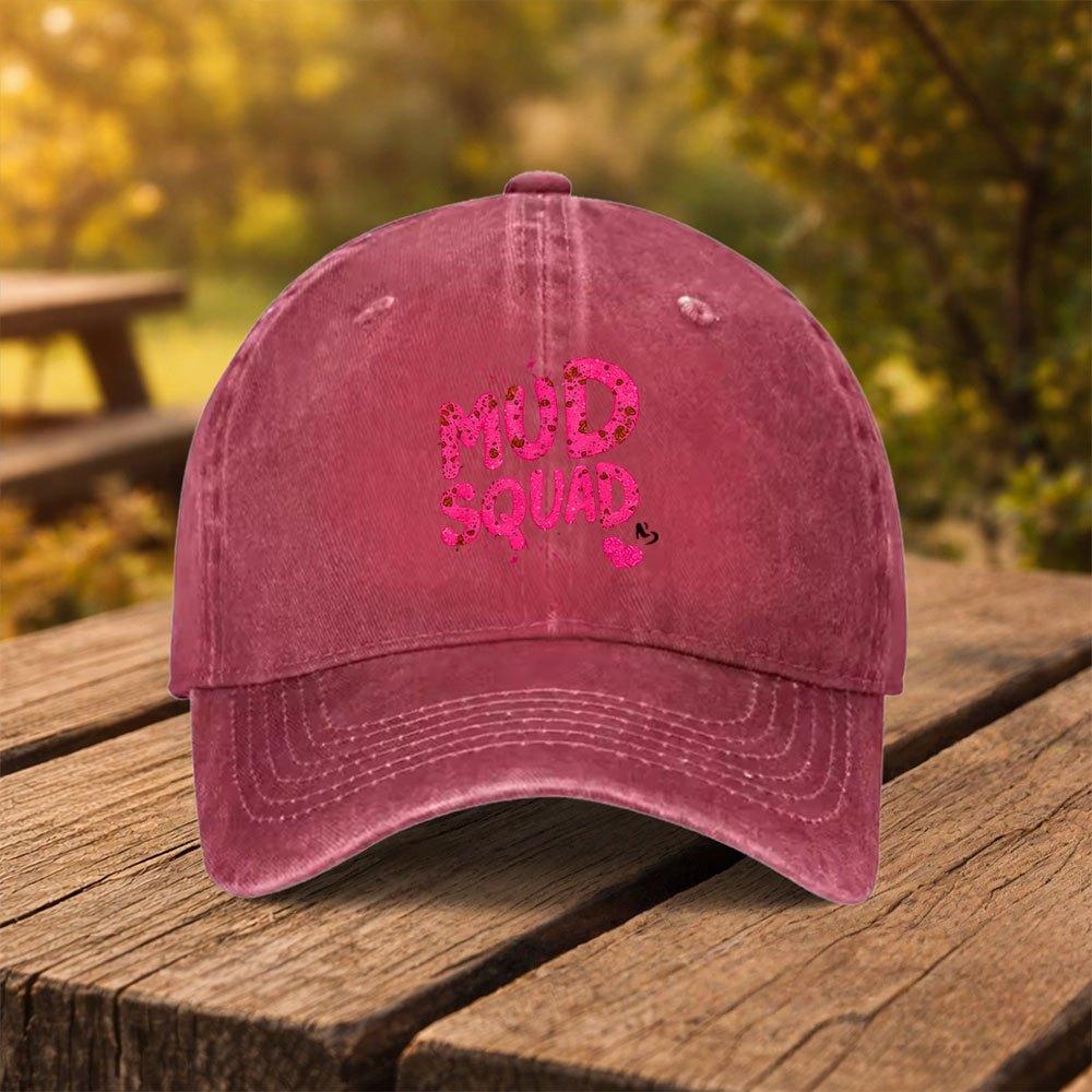 MUD SQUAD Duckbill Baseball Cap Adjustable Unisex Hat with MUD SQUAD Print Lightweight Outdoor Sports Fitness Travel Cap