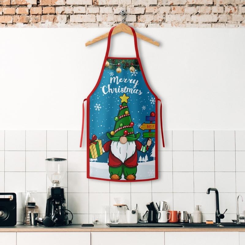 Christmas Apron Cooking Aprons Protect Clothes from Oil Stains and Splashes for Home Kitchen or Restaurant Staff