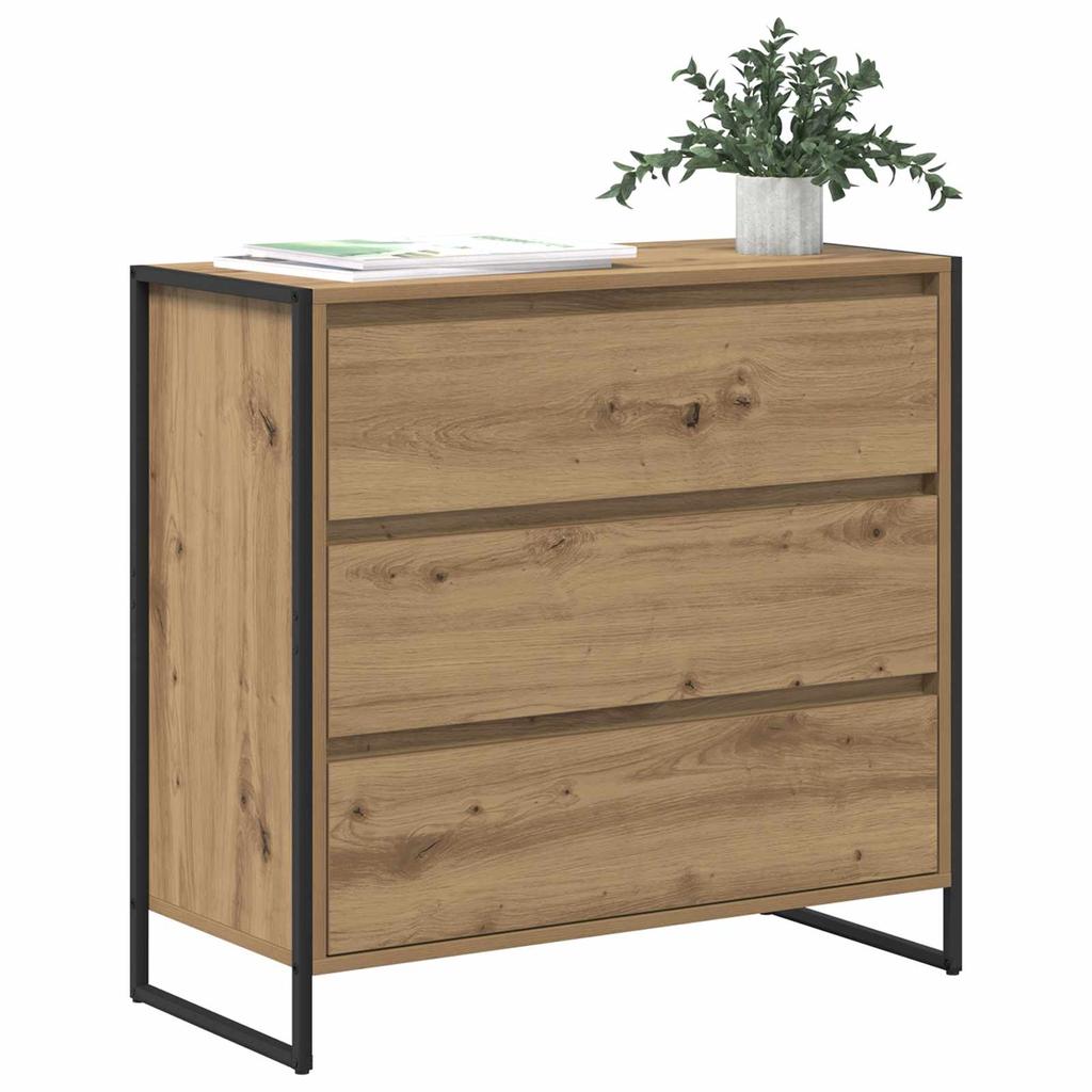Sideboard Handcrafted Oak Style 79 x 36 x 75.5 cm Engineered Wood