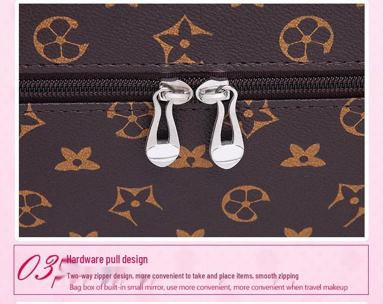 Große Kosmetiktasche für Damen mit Spiegel - 2025 Neues High-End Kosmetik-Aufbewahrungsetui