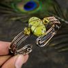Natural Stichtite Stone Gemstone Copper Wire Wrap Cuff Bangle Adjustable P9u43