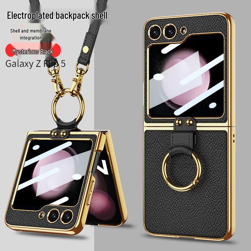 Crossbody Samsung Z Flip 5 Phone Case with Adjustable Lanyard and Strap, Hard Shell