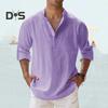 Anti Pilling Shirt Top V Neck Classic Men Summer Loose Shirt