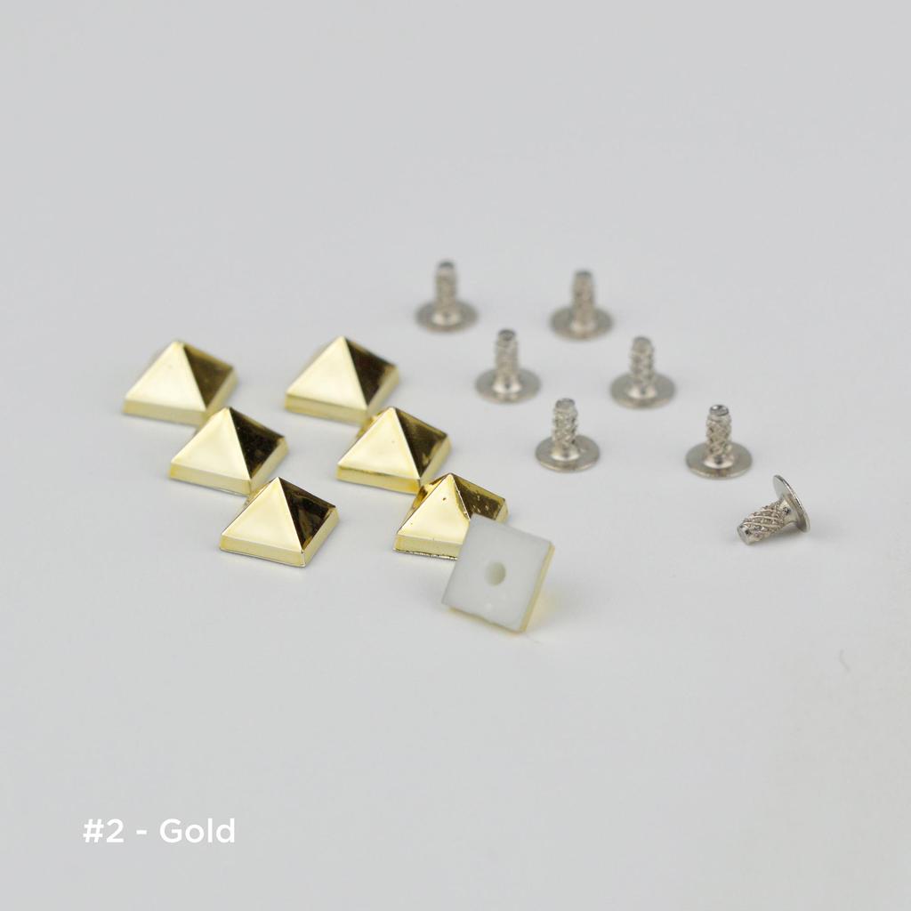 ABS-Pyramidennieten, Spikes für Schuh-, Taschen- und Kleidungsdekoration, 6 x 6 x 4,5 mm, 8 x 8 x 5,5 mm, 10 x 10 x 6,8 mm