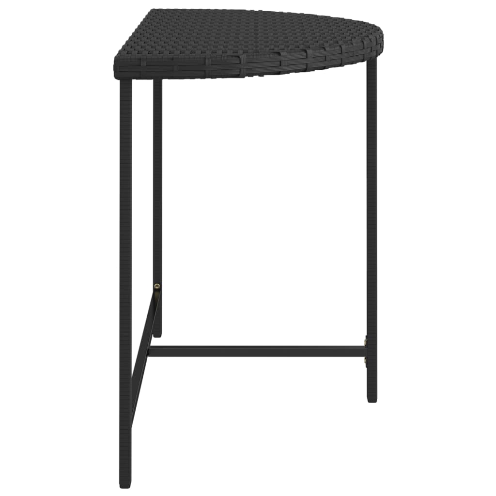vidaXL Gartentisch Schwarz 100x50x75 Cm Poly Rattan