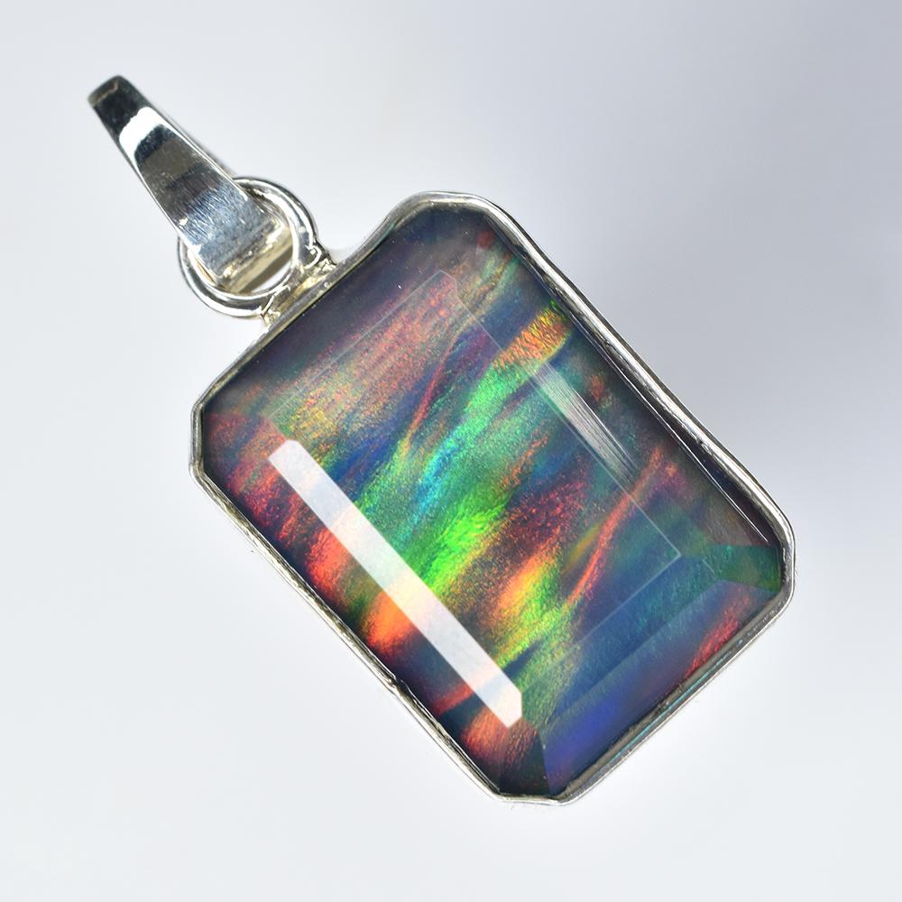 A+ CERTIFIED Natural Opal 26 Ct 925 Sterling Silver Emerald Pendant Free Gift