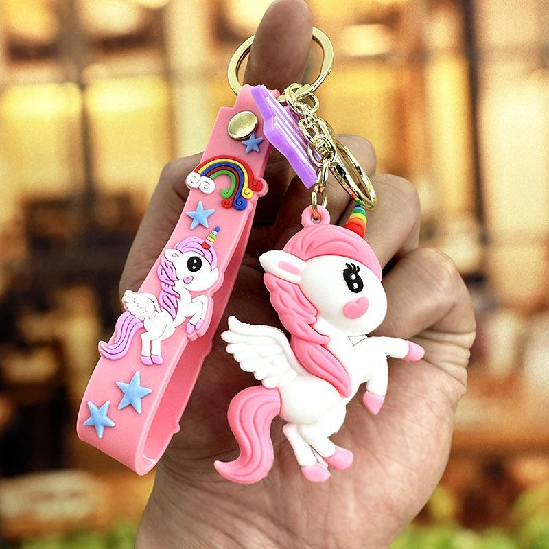 Dream Cartoon Rainbow Horse Unicorn Keychain Pendant Bag Couple Pendant Car Couple Ins Small Gifts