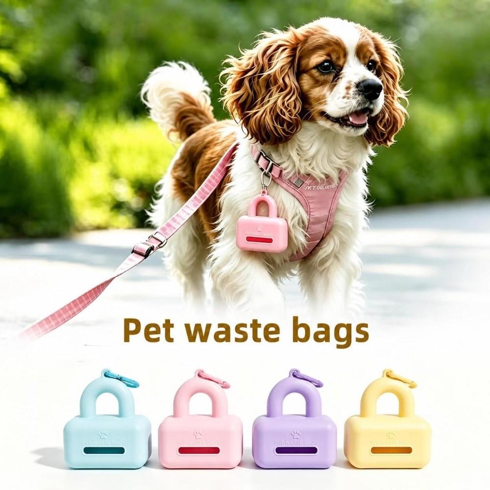 Carabiner Included Pet Waste Bag Dispenser Silicone Pet Outdoor Waste Bag Holder Outdoor Walking