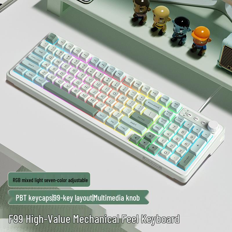 Women's Wireless Bluetooth Mechanical Keyboard & Mouse Set with Brown Switch Feel for Office and Gaming