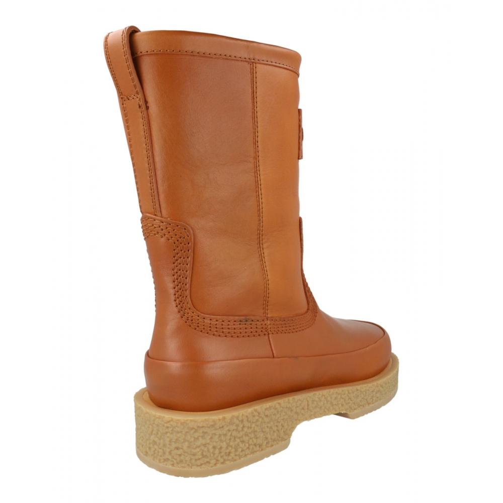 Salvatore Ferragamo Ferdi Leather Boots Beige Brown