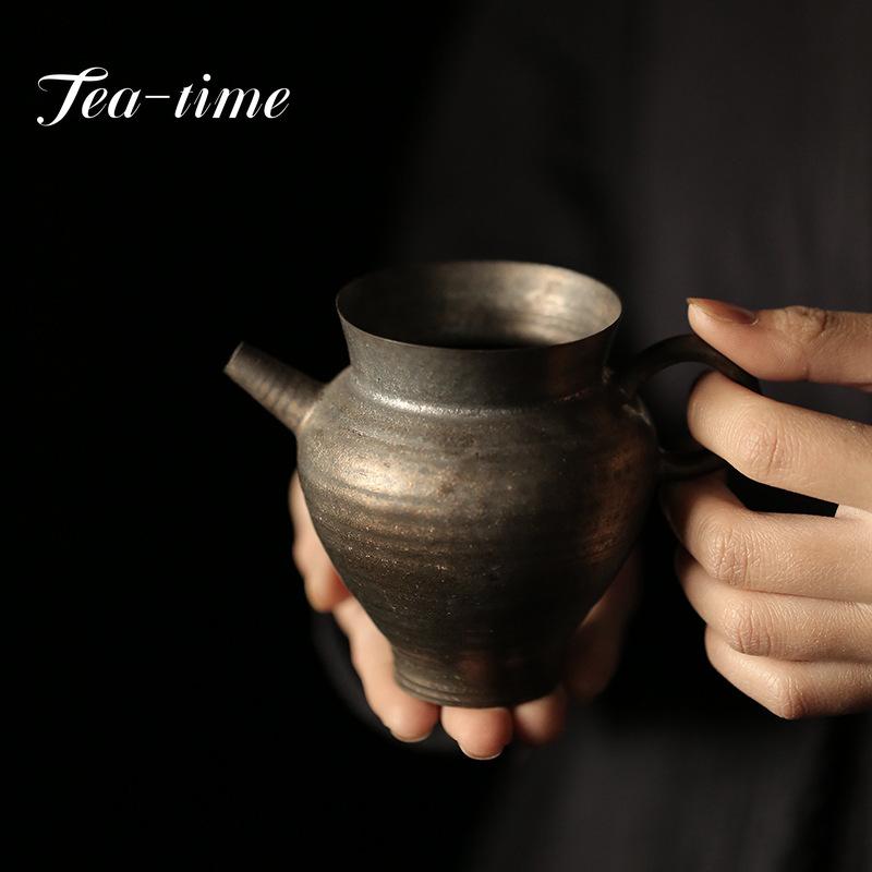 200ml džbán na čaj v japonském stylu Rustově glazovaný keramický Fair Cup Tenký Tire Tea Divider Čajová konvice s rukojetí Domácí Kung Fu čajová souprava