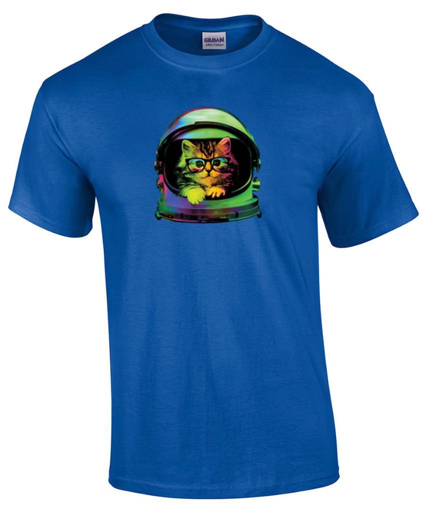 Space Kitten Astronaut Funny Kitten Helmet Cat T-Shirt M