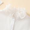 Elegant Ruffle Stand Collar Stylish White Half Shirt Chiffon Dickey Collar Fashion Versatile Inside False Collar