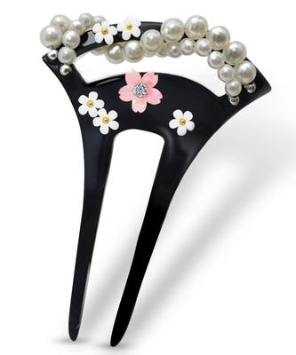 Baramoly Hair Hairpin with Perfect for New and HC002 Ornament, Drum-Shaped Pearls, Weddings, Kimono, Bridal, Graduations, Year's, Updos.