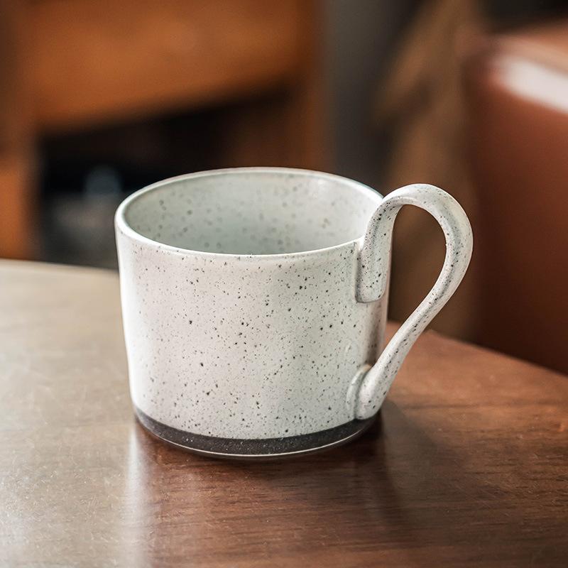 Cup Creative Big Ears Mug Household Ceramic Cup Japanese Style Coffee Cup Breakfast Cup Sesame Glaze Cup Water Cup