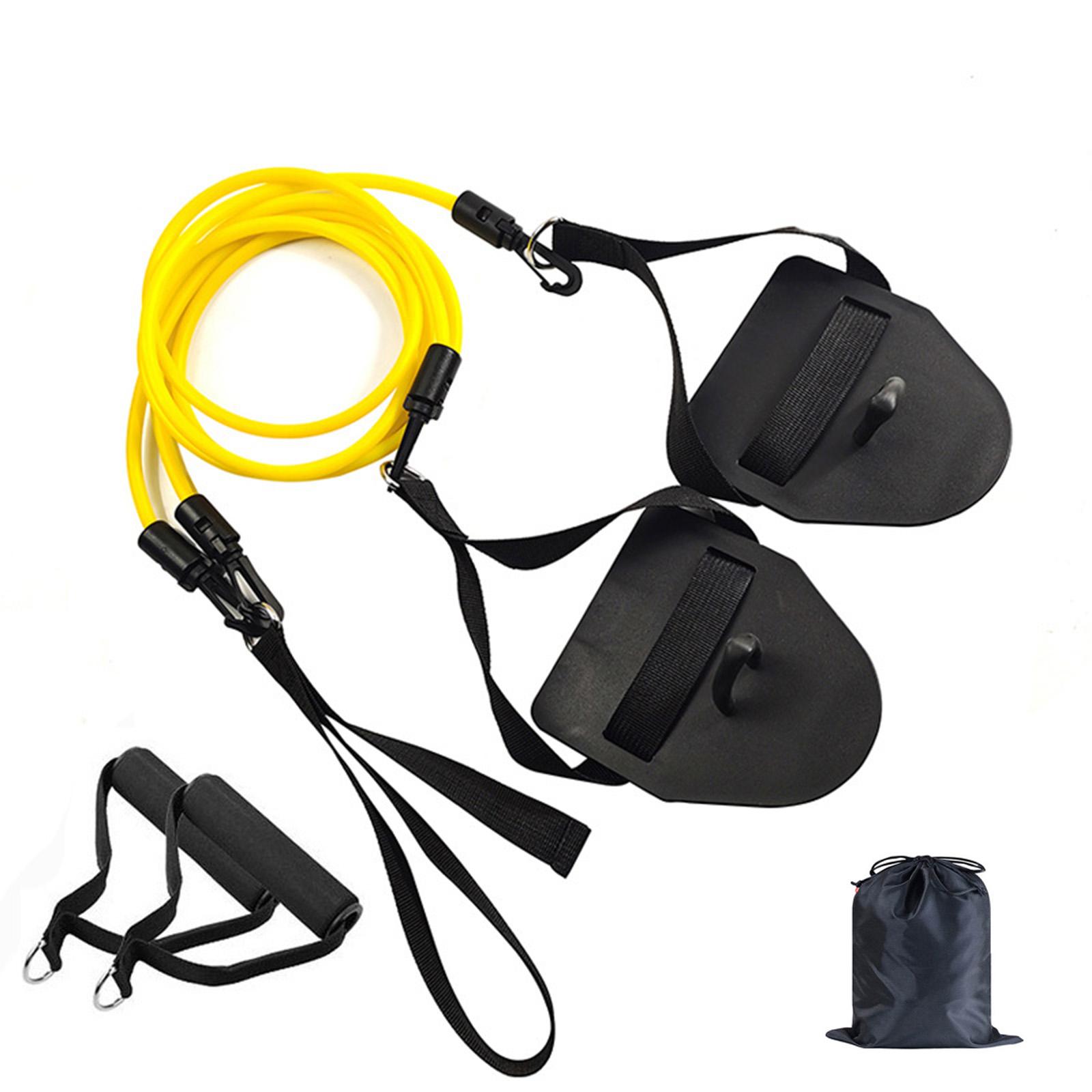

Swimming Training Belt Resistance Band Swimming Arm Training Pull Rope with Hand Paddles Arm Strength Trainer Easy Use жёлтый