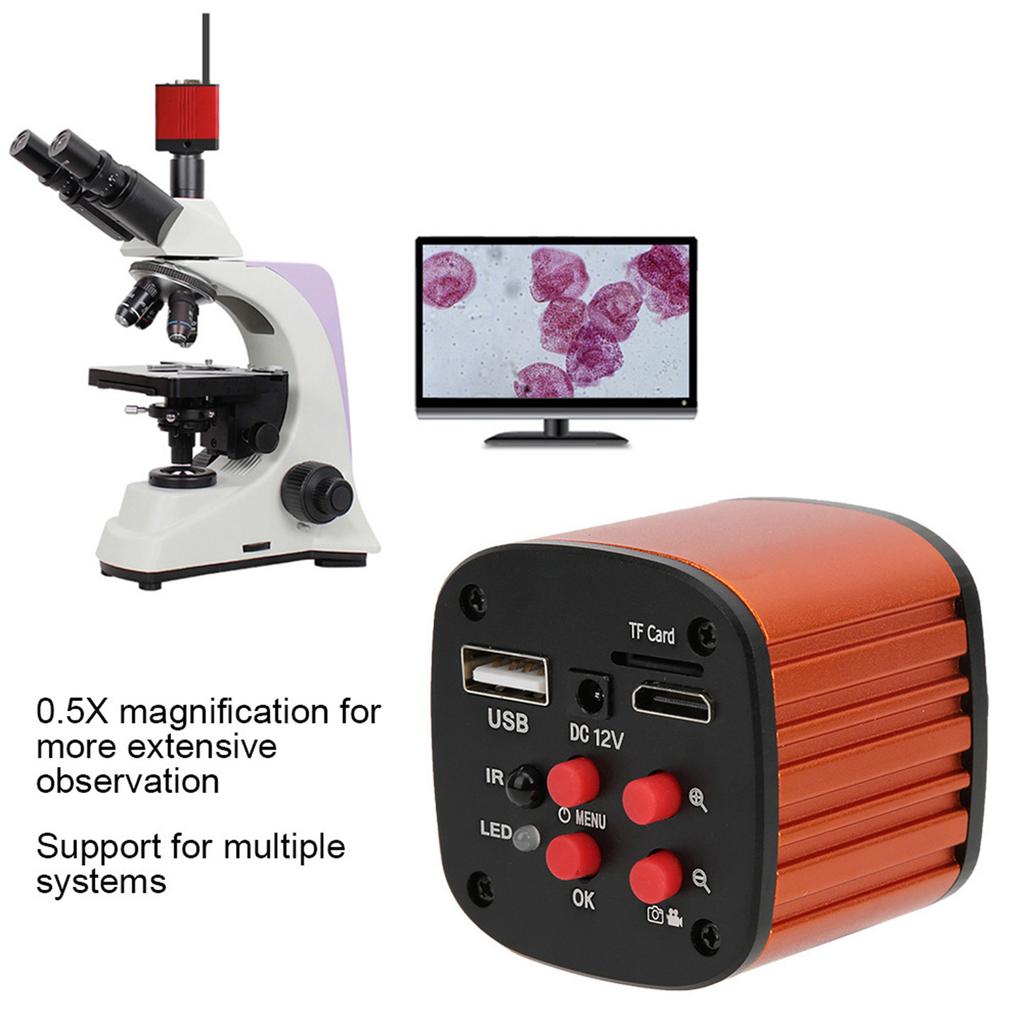 16MP USB Microscope Camera Kit Digital Magnifier with 0.5X Lens 30mm 30.5mm Ring AdapterEU Plug 100 240V