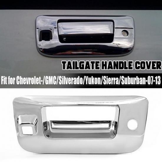 Fits 2007-2013 GMC Sierra Chevy Silverado Tailgate Handle Cover W/ Camera Chrome
