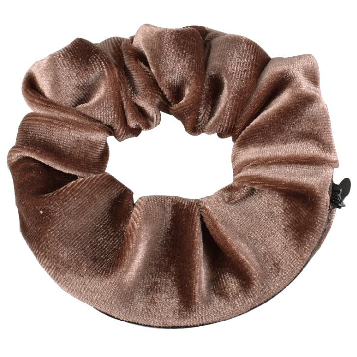 New Design High Quality Eco-Friendly Velvet Zipper Scrunchies Pocket Promotional Gift Scrunchies