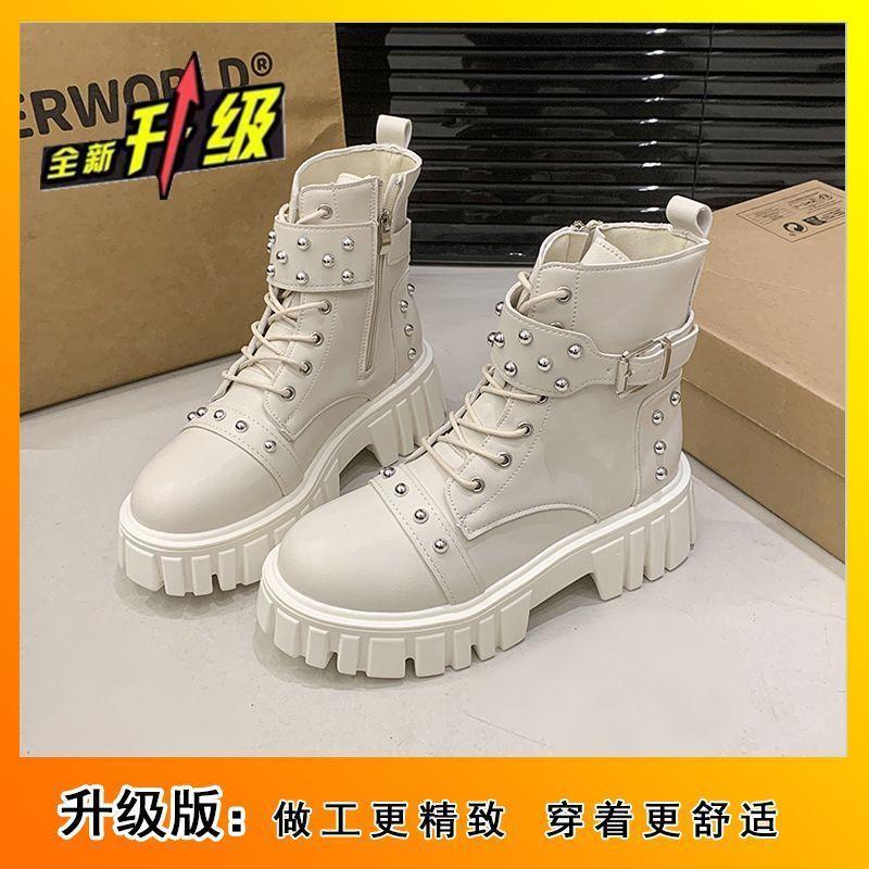 British Style Ins Trendy Versatile Platform Recreational Locomotive Short Boots 2025 Autumn and Winter New Internet Celebrity Thin Martin Boots Women