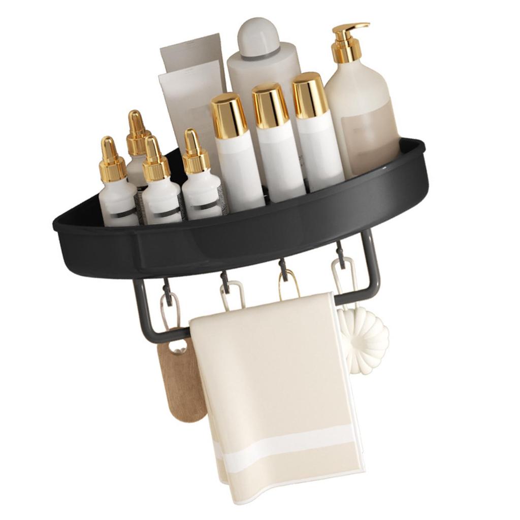 Adhesive Shower Shelf, Wall Mounted Corner for Bathroom Toilet Storage   with Non Drill Design