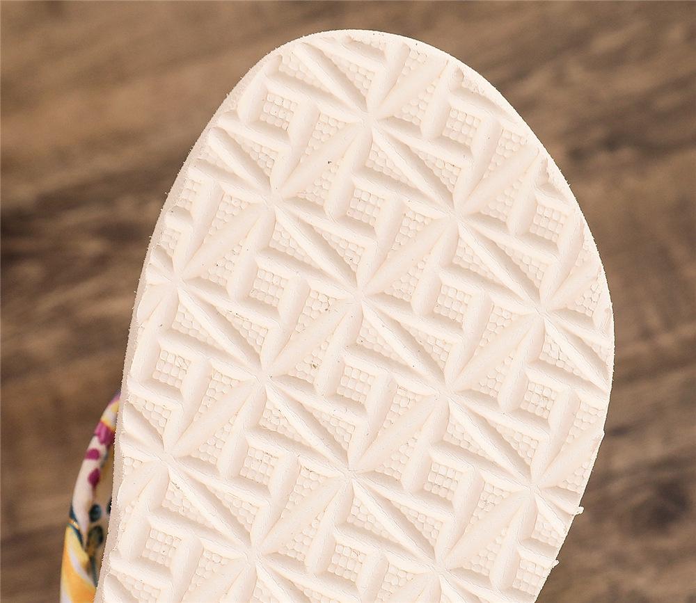 Bohemian Silk Strap Women's Wedge Flip-Flops - Ethnic Style Summer Beach Casual Slippers
