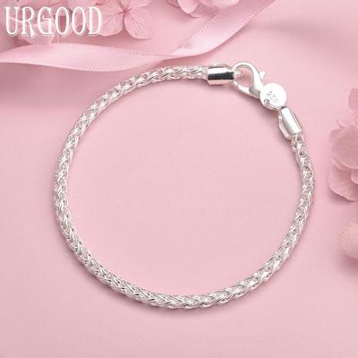 925 Sterling Silber Hochzeitsschmuck 4mm/6mm Geometrisches Armband