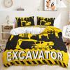Three-Piece Set 3D Quilt Cover Cartoon Transporter Kit Double Bedding
