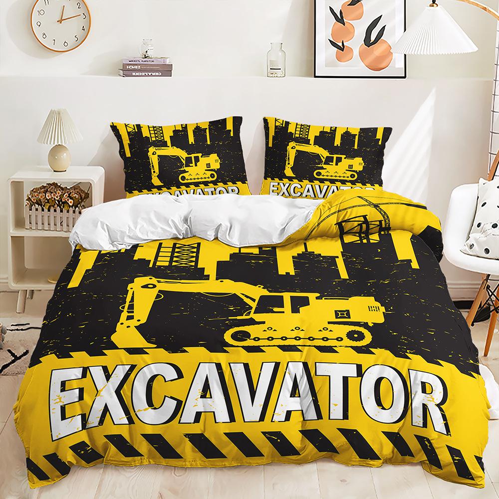 

Three-Piece Set 3D Quilt Cover Transporter Kit Double Bedding 135 * 200 (two-piece set) 90g