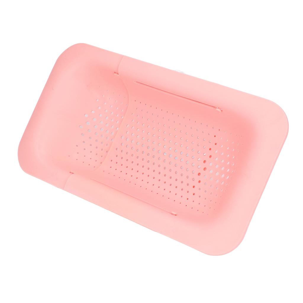 Abtropfsieb Korb Teleskopisches Design Rutschfest Rostbeständig Abgießer Küchenzubehör Rosa
