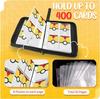 Card Binder 4 Pocket, Trading Card Holder Fits 400 Cards With 50 Removable Sleeves, Portable Collection Card Ablum, Game Card Case book With Zipper