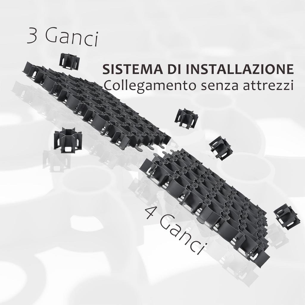 Gardenix Lawn Paddock Tiles, 2 Pieces, 50 X 50 , 0.50 M², Honeycomb Structure, For Parking, Lawn, Gravel, Black