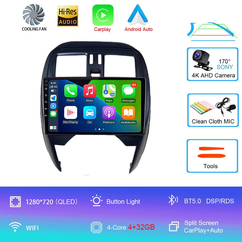 

Android 14 автомобильное радио Carplay Auto для Nissan March MICRA 2013 2014 2015 2016 GPS навигация WIFI+4G 2 Din головное устройство стерео видео