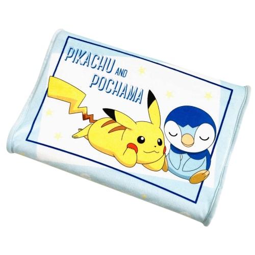 MORIPiLO Kids' Low-Profile Pillow, Pok?mon Pikachu and Piplup Junior Soft Memory Foam Pillow, Blue, 35x25x5cm, Skin-Friendly Microfabric, Washable, wi