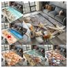 Starfish Beach Shell Sand Pattern Area Rug Coastal Ocean Carpet for Living Room Bedroom Kids Play Room Non-Slip Floor Mat