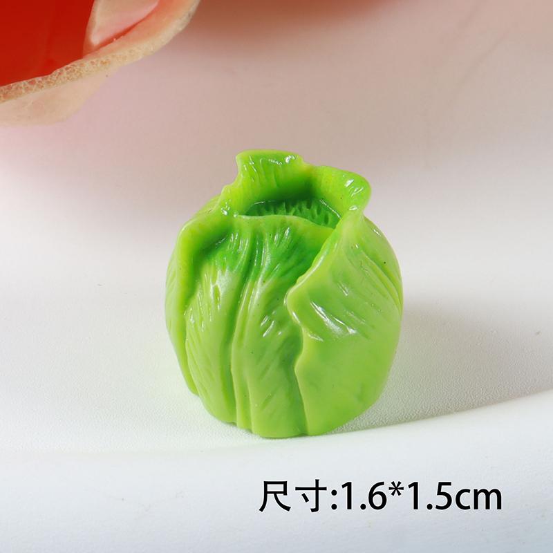 5pcs Simulated Fruit Resin Ornaments Mini Food Vegetables Fingertip Mini Handicraft DIY Hair Clips Phone Case Resin Accessories