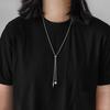 New Personalized Round Tapered Adjustable Pull-out Titanium Steel Necklace Hip-hop Men's Versatile Sweater Chain Accessories