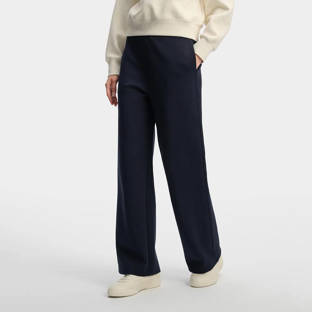 FILA White Simple Classic Versatile Comfortable Basic Knit Casual Pants Women bottoms Legendary-Blue F11W613602FNV