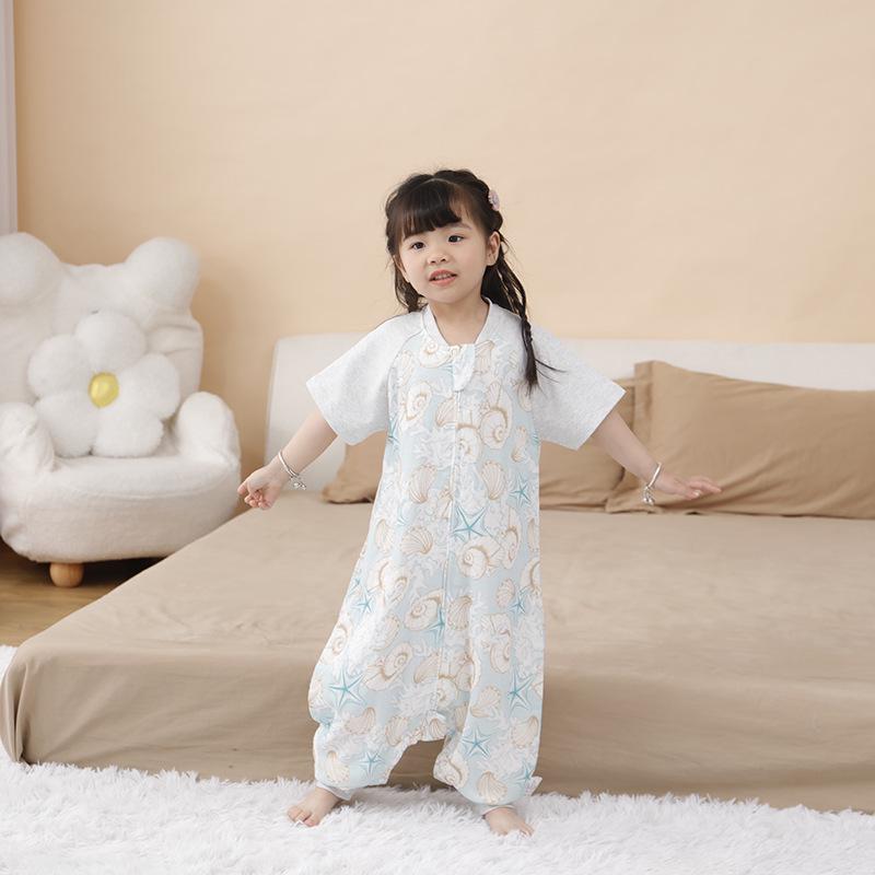 Footed Baby Sleeping Bag - Bamboo Cotton, Spring to Summer, Anti-kick, Lightweight for Air-conditioned Rooms