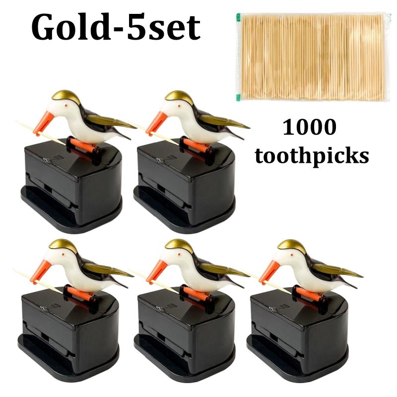 Creative Little Bird Toothpick Dispenser Holder Fun Woodpecker Holder Cute and Funny Bird Shape Toothpick Case for Kitchen