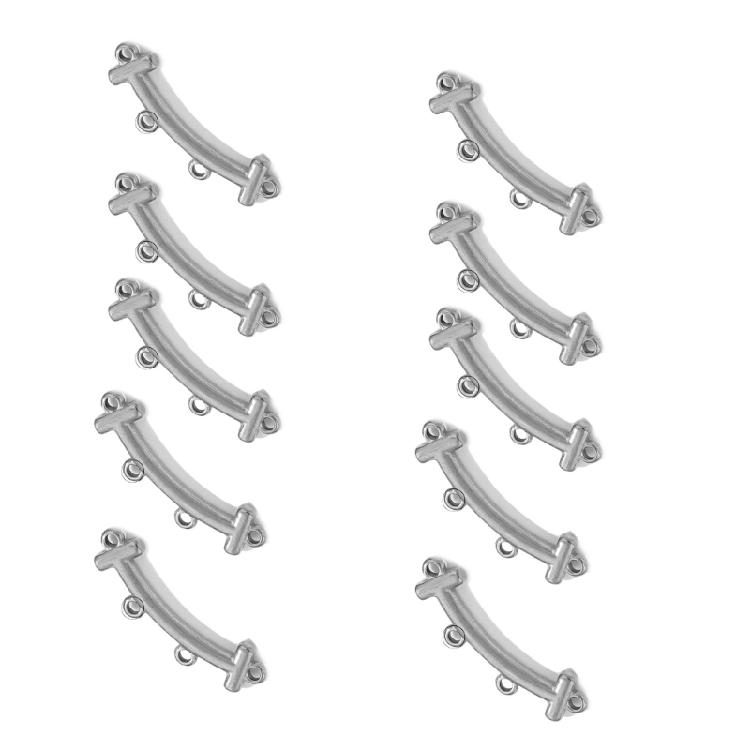 10pcs Stainless Steel Curved Connectors Elegant Porous Necklace Bracelet Clasps