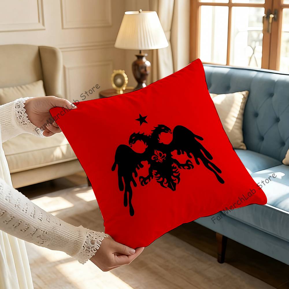 Cuscino con Logo Bandiera Albanese Illirica per Camera da Letto, Auto, Caffetteria, Stanza e Salotto Copricuscino Decorativo per Divano