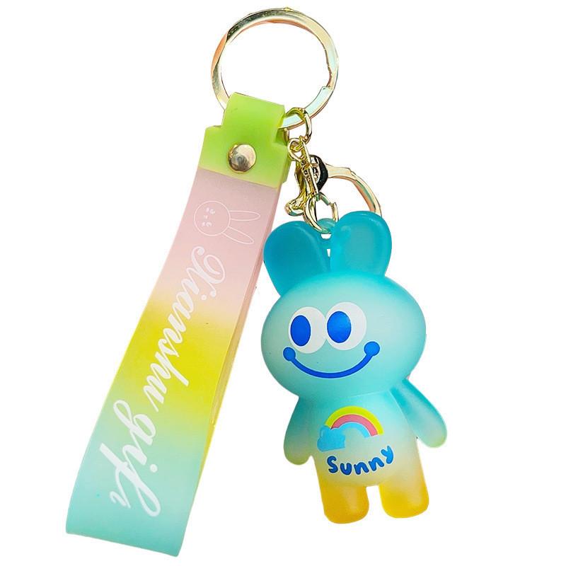 Bunny Adorable Cartoon Keychain Colorful Resin Rabbit Bag Charm Key Accessory