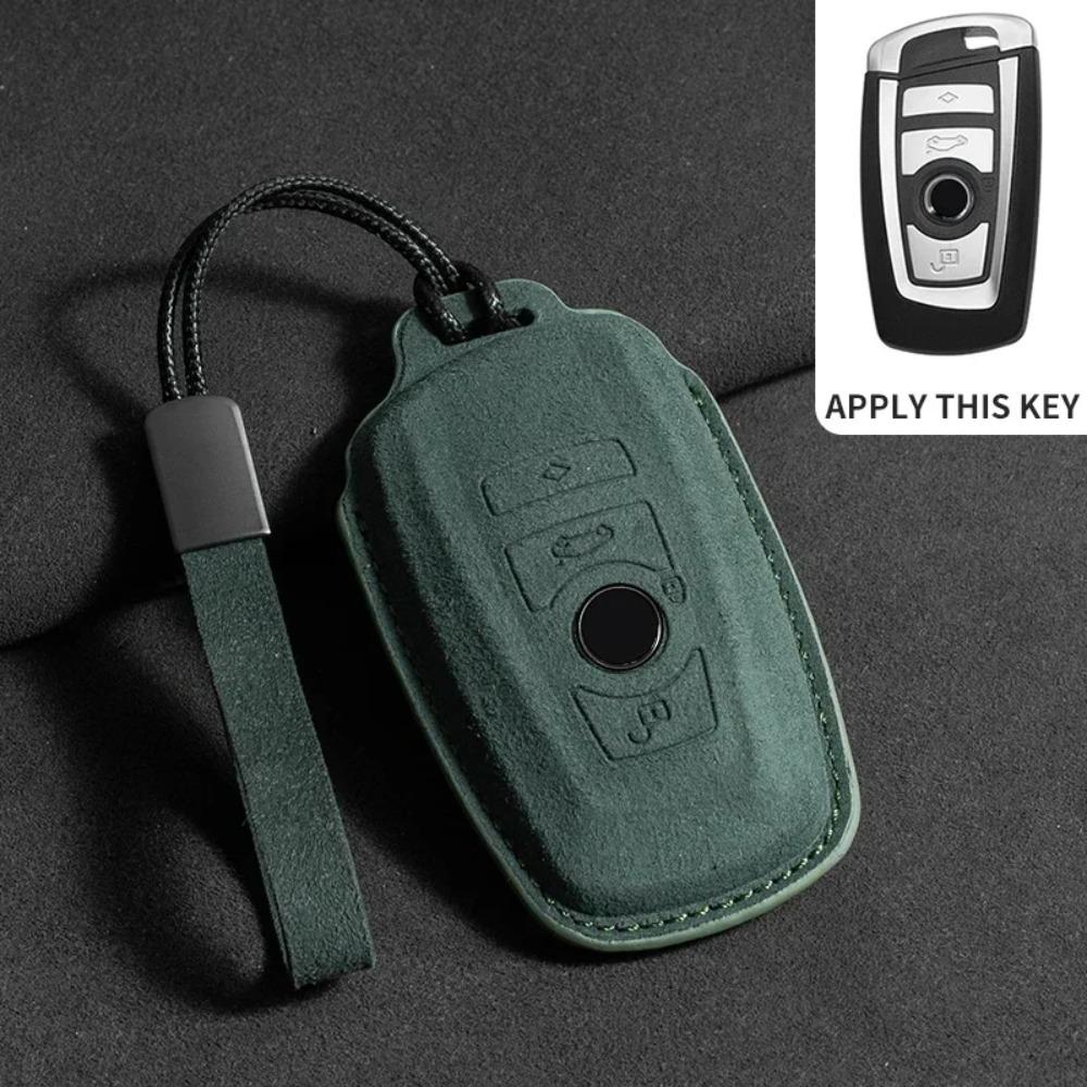 Car Key Case Cover Shell for BMW X1 X3 X5 X6 Series 1 2 5 7 8 F15 F16 E53 E70 E39 F10 F30 G30 G20 G11 G01 G02 G05 Suede Keychain