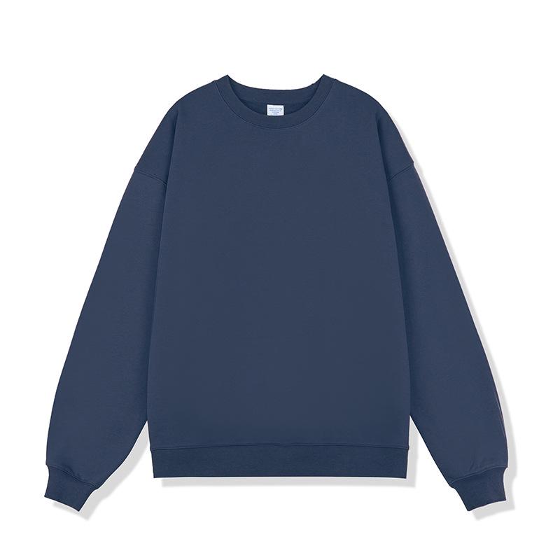 Herren Schweres Frottee Sweatshirt: Einfarbig, Herbst/Winter-Stil mit Rundhalsausschnitt - Trendiges europäisches und amerikanisches Design